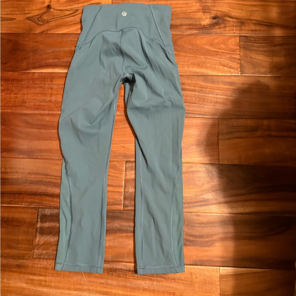 lululemon blue Green‎ High-Rise Leggings  2 Athletic Yoga Workout Pants (0872)